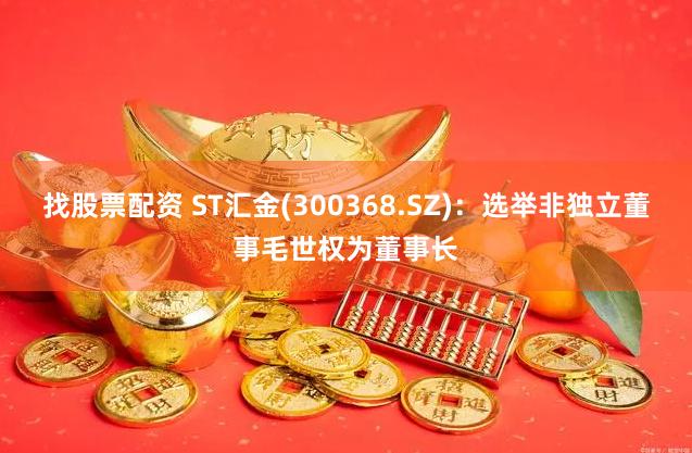 找股票配资 ST汇金(300368.SZ)：选举非独立董事毛世权为董事长